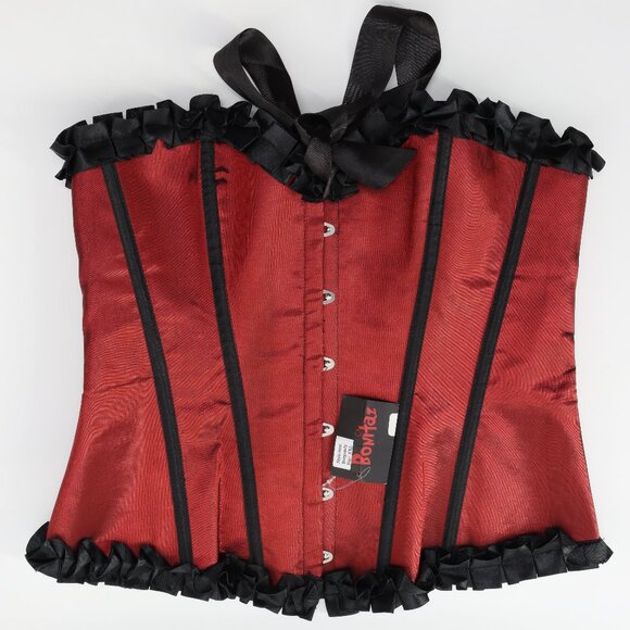 Bustier Tablier Rampage Intimates – Rouge/Noir – Taille M – Polyester/Spandex